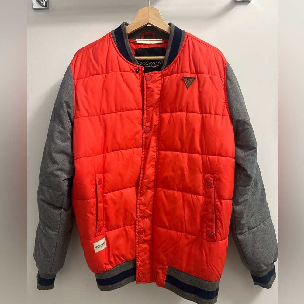 Rocawear Red and Gray Bomber Jacket